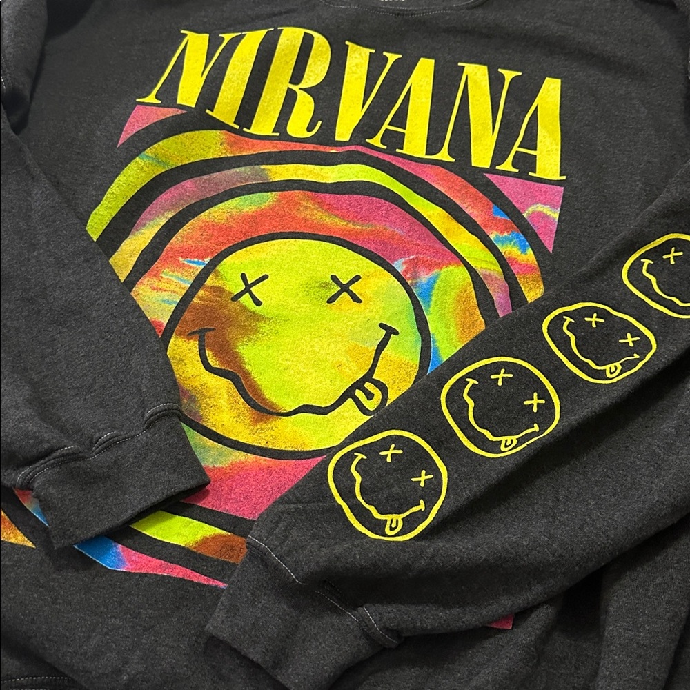 NWOT NIRVANA Charcoal Graphic Sweatshirt - Picture 7 of 8